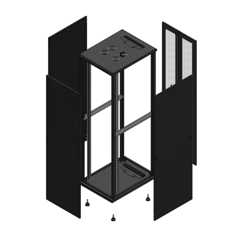 Gigamedia Vloer patchkast AV enkel TOL AR dubbel PER 19" 42HE 600x800mm Zwart GGM 704268PTSPPD