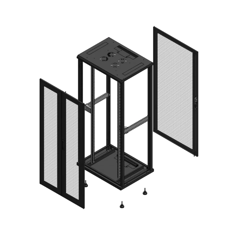 Gigamedia Vloer patchkast AV dubbel PER AR enkel PER EX 19" 36HE 800x600mm Zwart GGM 703686PPDPPSEX