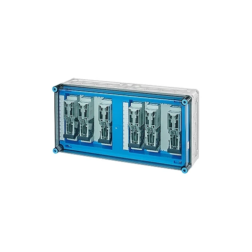 Hensel Mi Lastscheiderkast IP65 6x125A NH000 3p op Rail 630A 5 pol 600x300