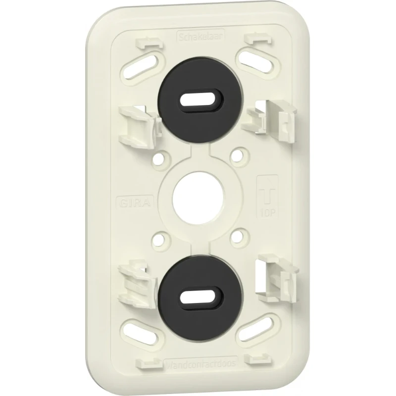 Gira montageplaat k/p combi schakekaar wcd ra opbouw 2-voudig Glanzend wit RAL 1013 305210