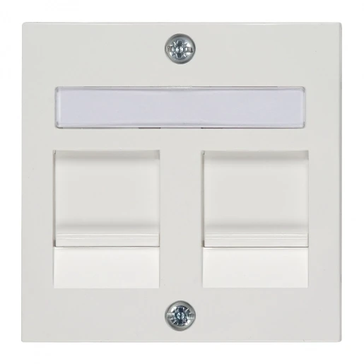 Peha Badora Centraalplaat draagframe 600 MJ Modular-Jack 2 connectoren Met label wit 00318751