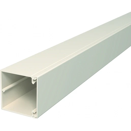 OBO WDK wandkanaal / plafondkanaal 2000x60x60mm PVC Bodemperforatie met deksel wit RAL 9001 6021948