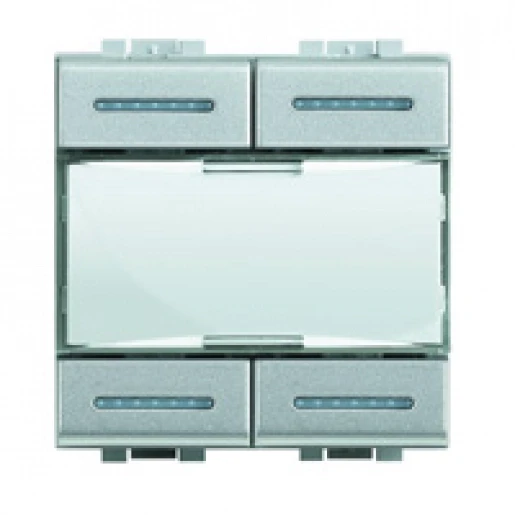 Bticino Livinglight Licht scenariobediening 4-voudig zilver met tekstv inbouw IP20 RAL 9006 BTNT4680