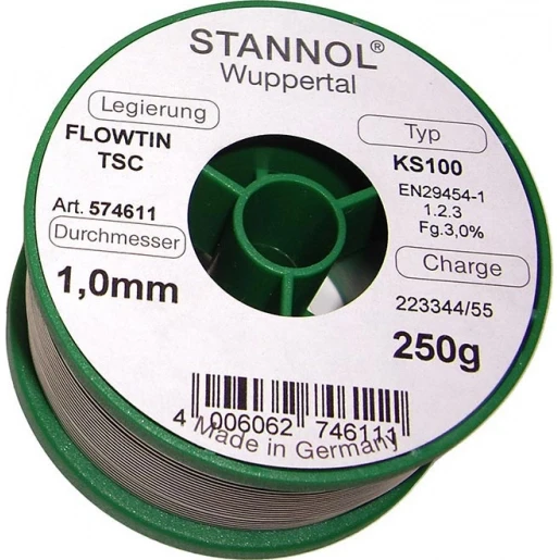 Stannol KS100 Soldeertin flowtin SN95AG4CU1 74611 250g 1mm 99040640