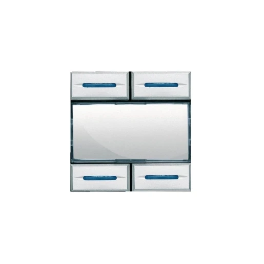 Bticino Axolute Tech scenario tastsensor 4-voudig zilver met tekstv inbouw IP20 RAL 9006 BTHC4680