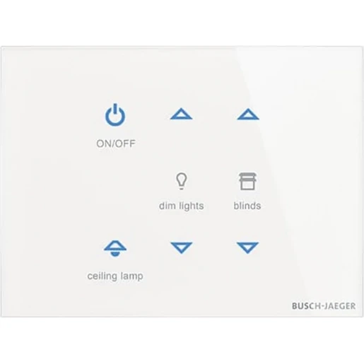 ABB Busch-Jaeger I-bus KNX Glas aanraaksensor KNX 6-voudig wit met tekstv IP20 2CKA006300A1627