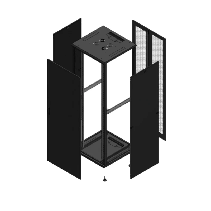 Gigamedia Vloer patchkast AV enkel TOL AR dubbel PER 19" 47HE 800x800mm Zwart GGM 704788PTSPPD