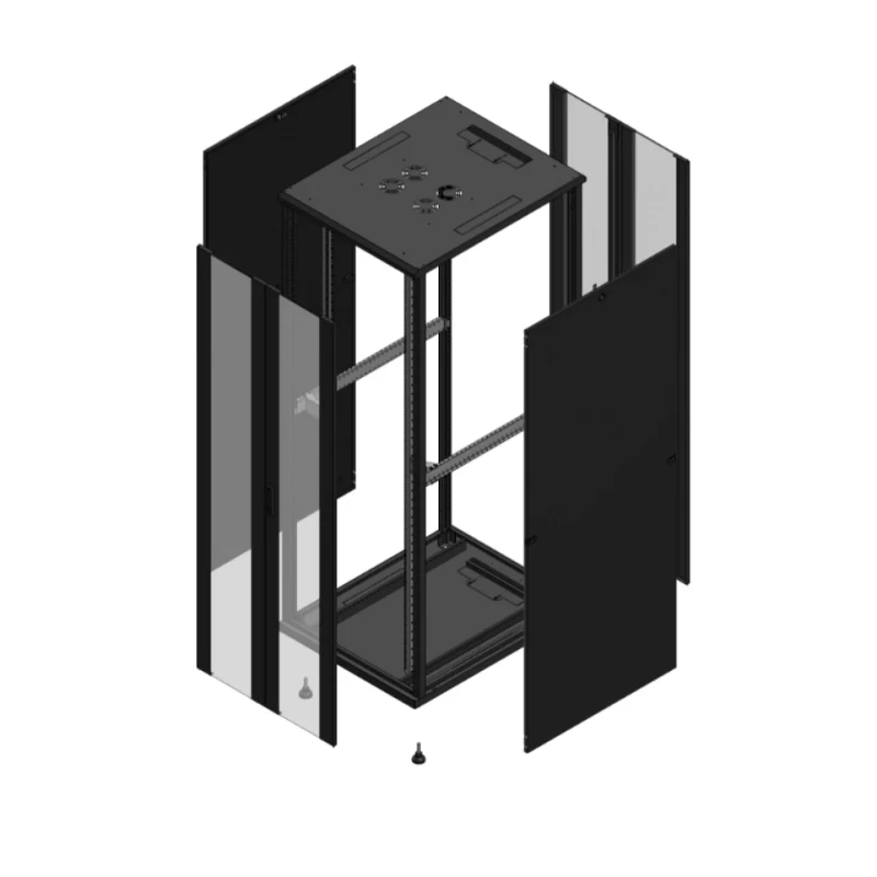 Gigamedia Vloer patchkast AV dubbel VER AR dubbel VER 19" 47HE 800x1000mm Zwart GGM 7047810PVDPVD