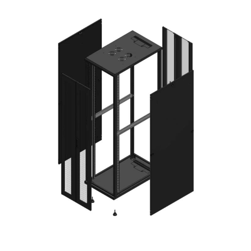 Gigamedia Vloer patchkast AV dubbel PER AR dubbel VER 19" 47HE 600x1000mm Zwart GGM 7047610PPDPVD