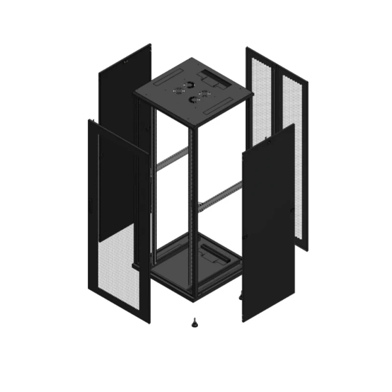 Gigamedia Vloer patchkast AV enkel PER AR dubbel PER 19" 42HE 800x800mm Zwart GGM 704288PPSPPD