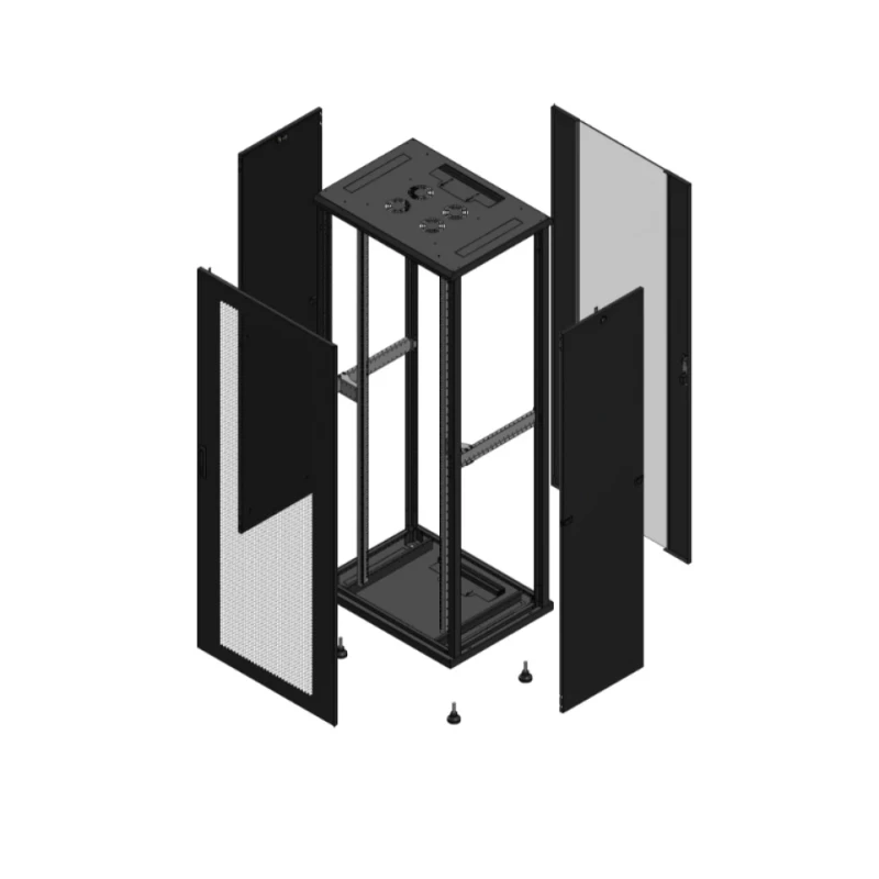 Gigamedia Vloer patchkast AV enkel PER AR enkel VER 19" 42HE 800x600mm Zwart GGM 704286PPSPVS