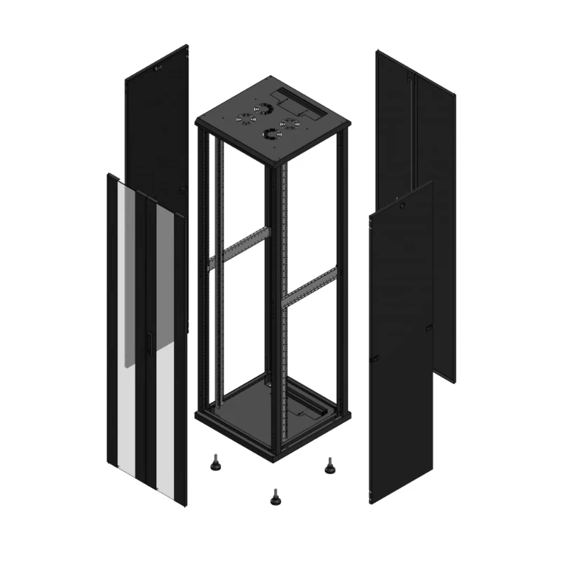 Gigamedia Vloer patchkast AV dubbel VER AR dubbel TOL 19" 42HE 600x600mm Zwart GGM 704266PVDPTD