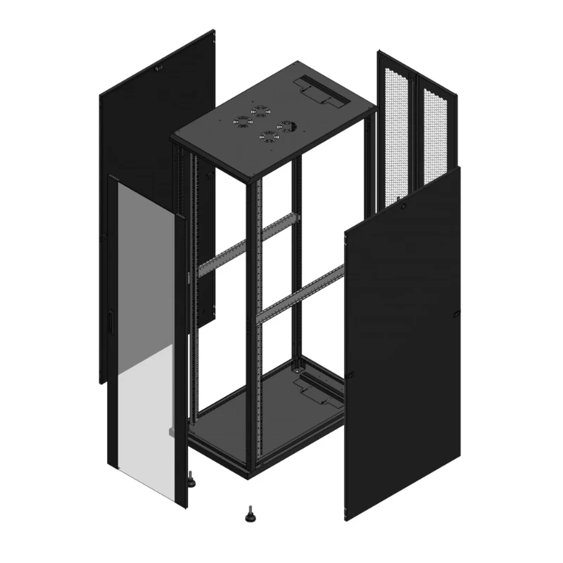 Gigamedia Vloer patchkast AV enkel VER AR dubbel PER 19" 42HE 600x1000mm Zwart GGM 7042610PVSPPD
