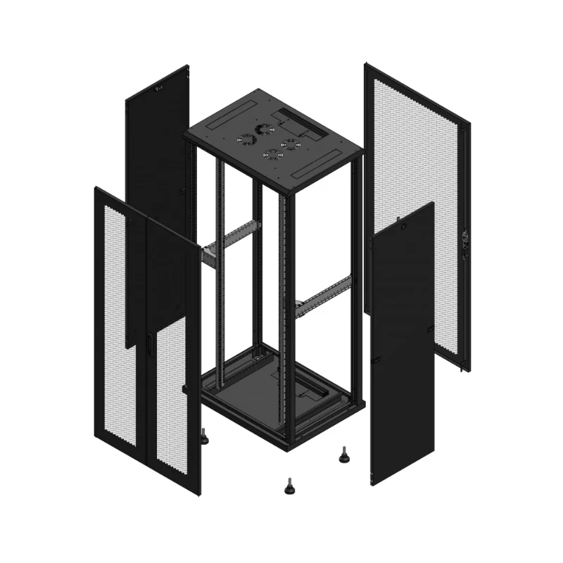 Gigamedia Vloer patchkast AV dubbel PER AR enkel PER 19" 36HE 800x600mm Zwart GGM 703686PPDPPS