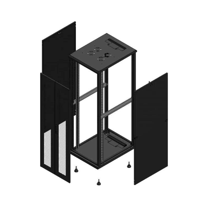 Gigamedia Vloer patchkast AV dubbel PER SP 19" 36HE 600x800mm Zwart GGM 703668PPDSP