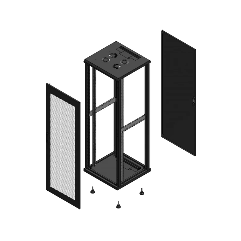 Gigamedia Vloer patchkast AV enkel PER AR enkel TOL EX 19" 36HE 600x600mm Zwart GGM 703666PPSPTSEX