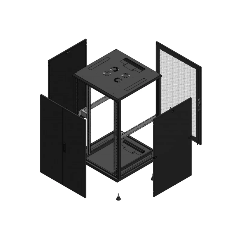 Gigamedia Vloer patchkast AV dubbel TOL AR enkel PER 19" 26HE 800x800mm Zwart GGM 702688PTDPPS