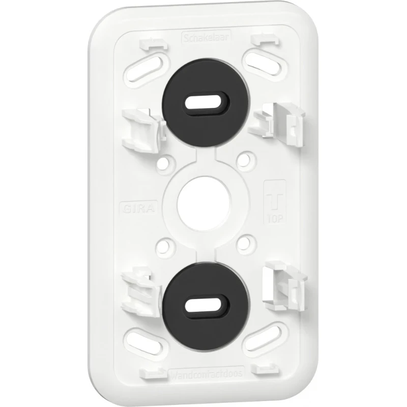 Gira montageplaat k/p combi schakekaar wcd ra opbouw 2-voudig Glanzend wit RAL 9010 305211