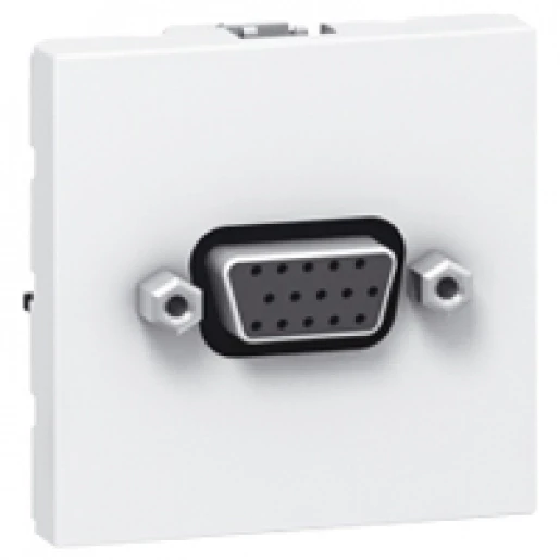 Legrand Mosaic Video-aansluiting VGA/XGA/VESA stereo vrouwelijke 15-polig Sub-D Basiselement met centrale afdekplaat 1 connector Zonder label wit 078757
