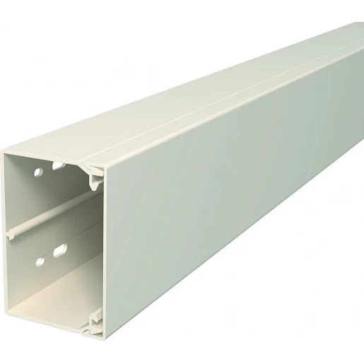 OBO WDK wandkanaal / plafondkanaal 2000x90x60mm PVC Bodemperforatie met deksel wit RAL 9001 6021913