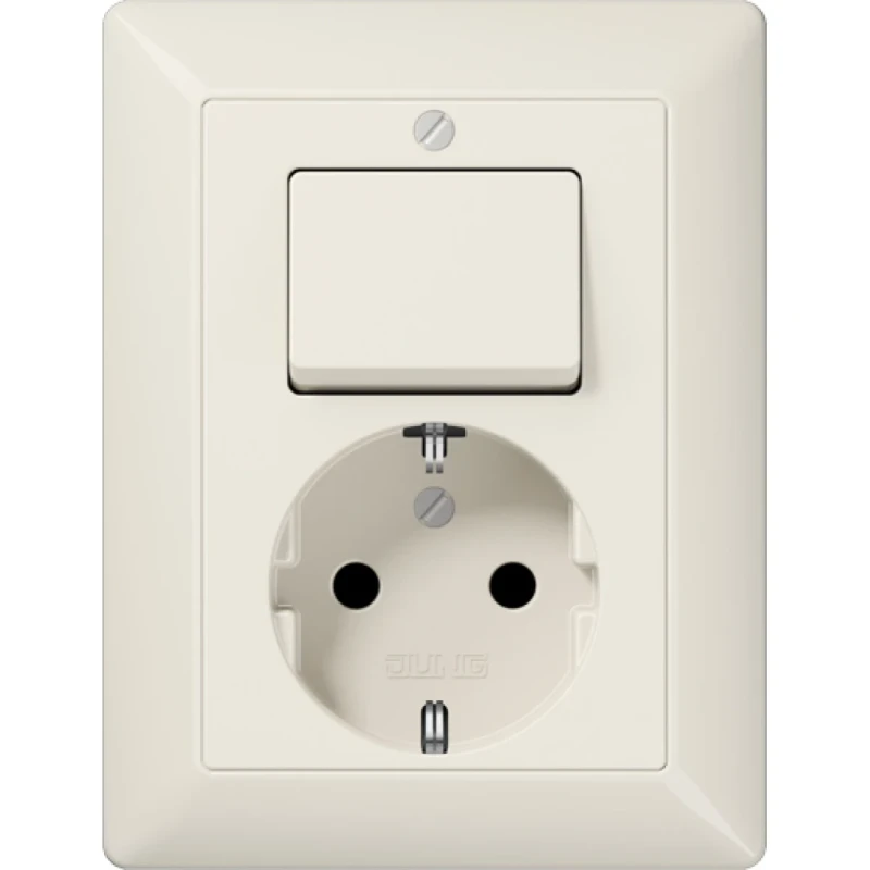 Jung AS range combinatie wandcontactdoos as500 + ra wissel inbouw wit IP20 AS5576EU