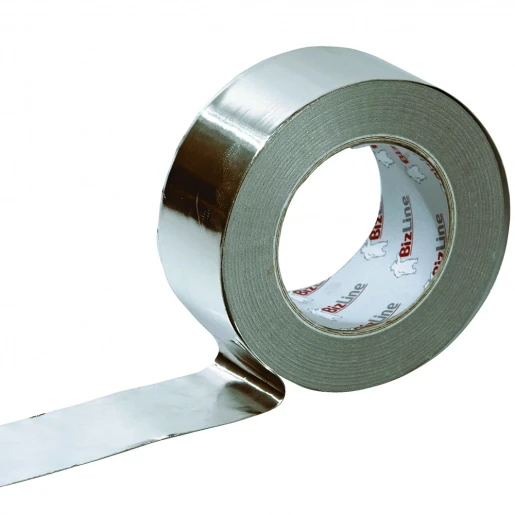 Bizline zelfklevende tape 50mmx50m Aluminium Zilver