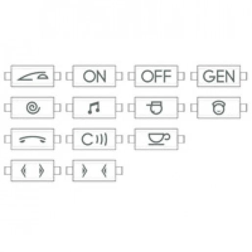 Bticino LIVING LIGHT WIT LABELKIT DIV.SYMBOLEN VOOR AXIALE BEDIENING.