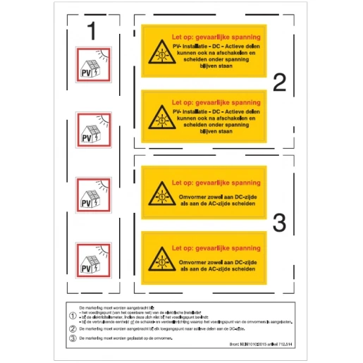 Brady Stickervel A4 PV NEN1010