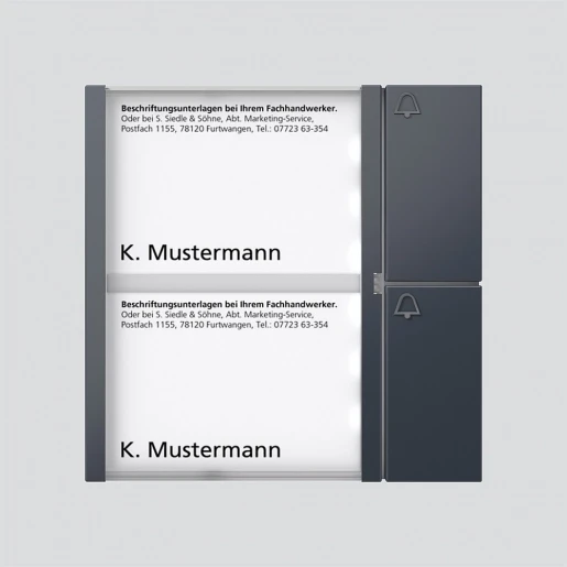 Siedle 1+n Toetsenmodule spreken/bellen kunststof 2-voudig antraciet 210004998-00