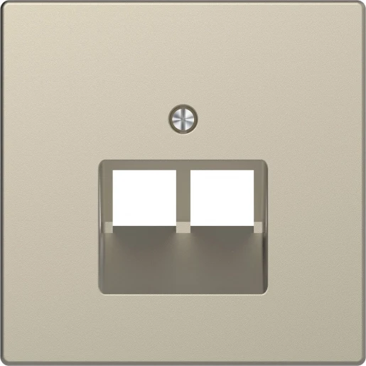 Merten Systeem M Centraalplaat RJ45 Modular-Jack Basiselement met centrale afdekplaat 2 connectoren Zonder label beige MTN4522-6033