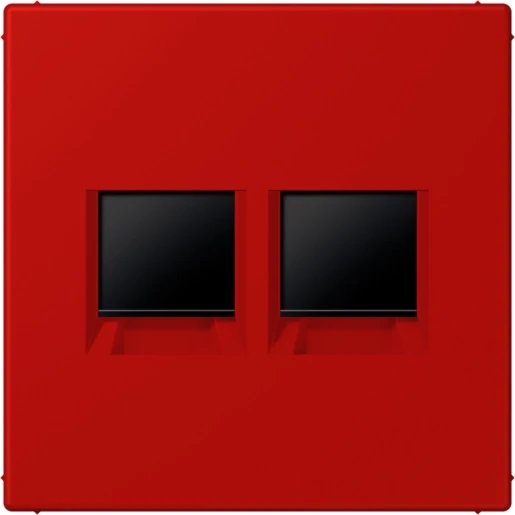 Jung LS range Afdekking centraalplaat AMP Radiall LC32090 Modular-Jack 2 connectoren Zonder label rood LC1969-2WE227