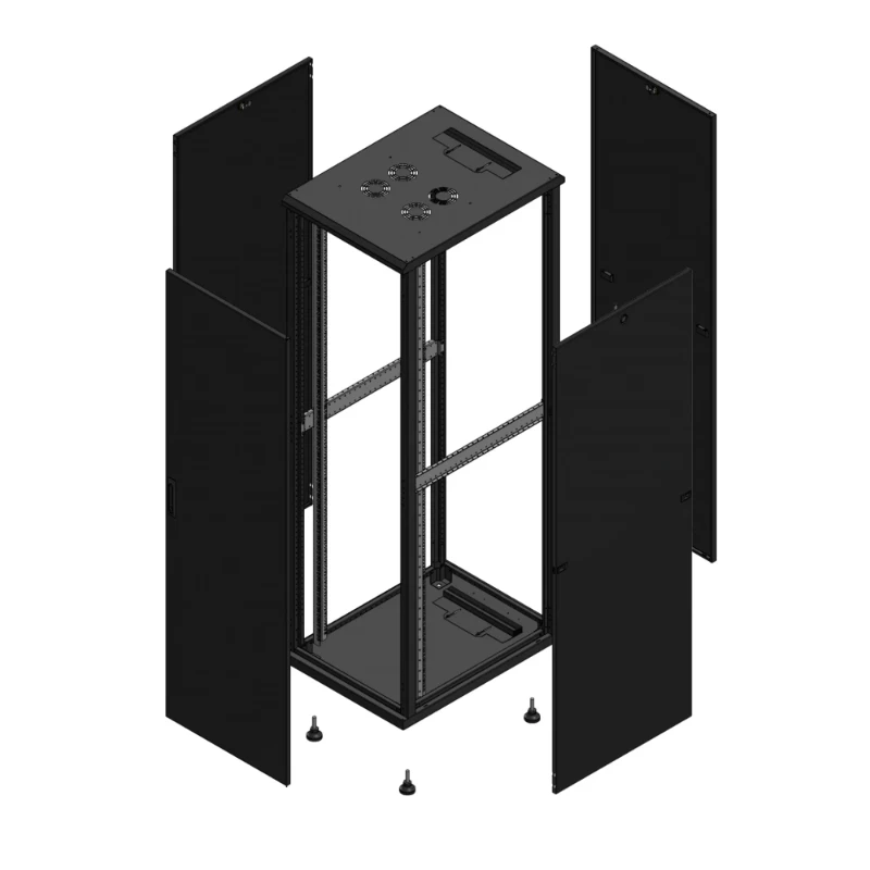 Gigamedia Vloer patchkast AV enkel TOL PAR 19" 42HE 600x800mm Zwart GGM 704268PTSPAR