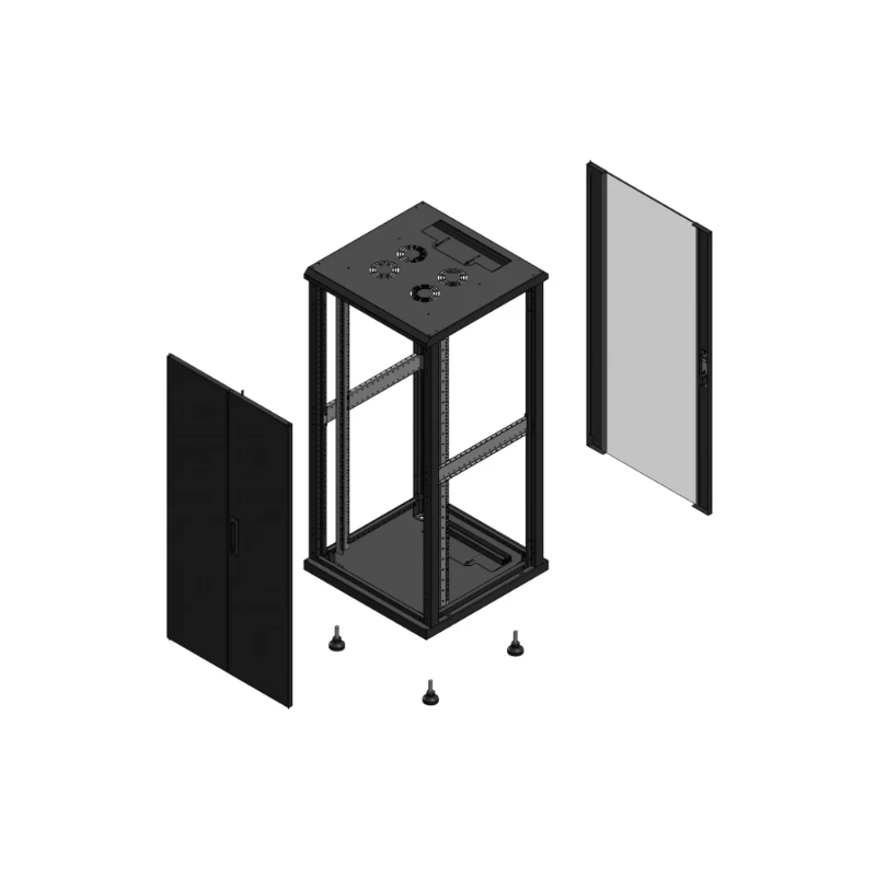 Gigamedia Vloer patchkast AV dubbel TOL AR enkel VER EX 19" 26HE 600x600mm Zwart GGM 702666PTDPVSEX