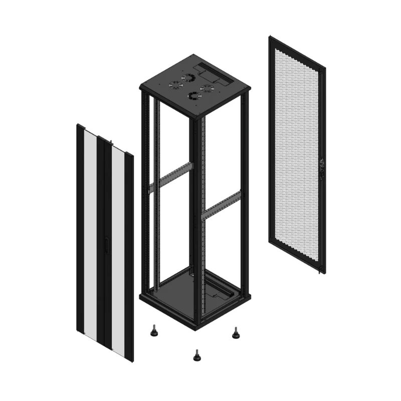 Gigamedia Vloer patchkast AV dubbel VER AR enkel PER EX 19" 42HE 600x600mm Zwart GGM 704266PVDPPSEX
