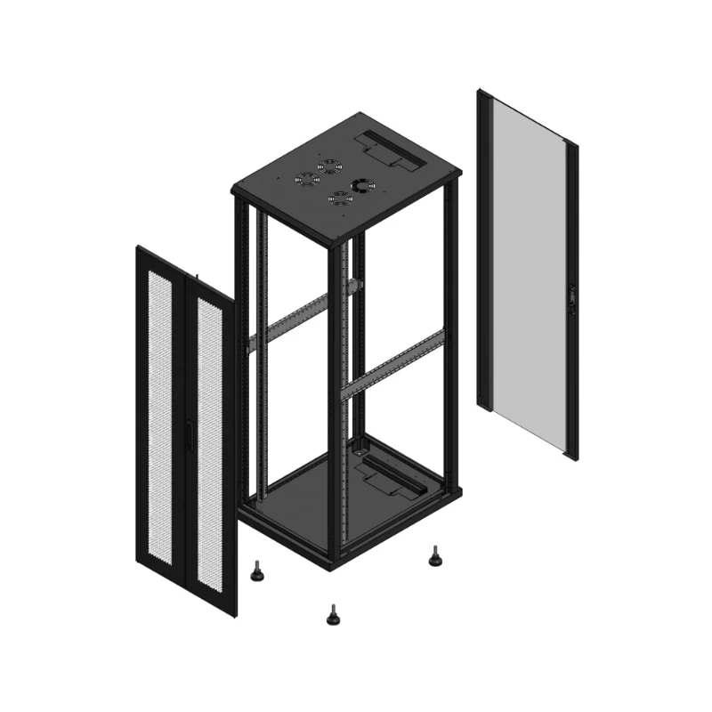 Gigamedia Vloer patchkast AV dubbel PER AR enkel VER EX 19" 36HE 600x800mm Zwart GGM 703668PPDPVSEX