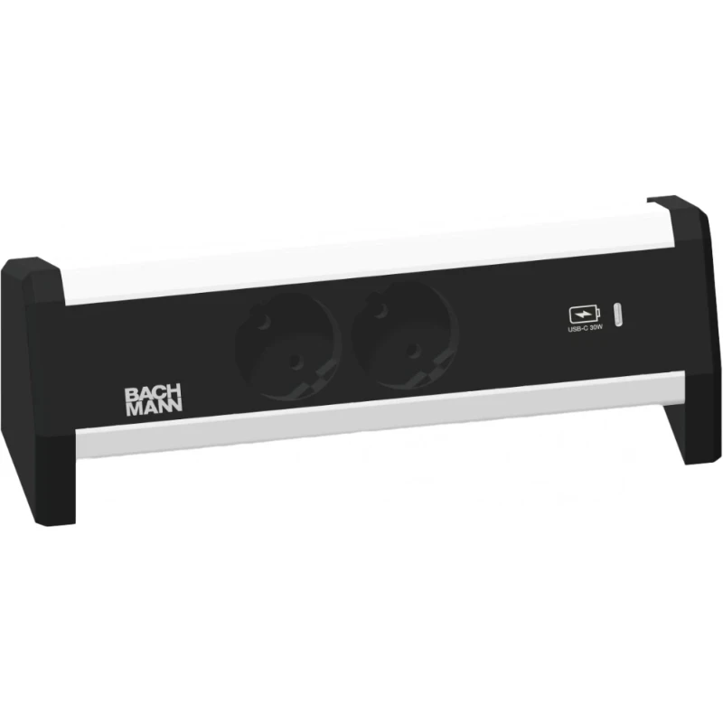 OCS Desk 1 2x 230V RA + 1x USB C chrgr 30W GST in/uit incl. klem