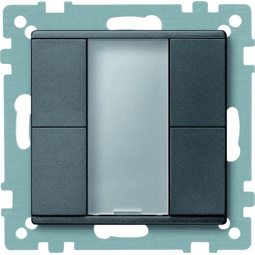 Merten SpaceLogic KNX Drukknopmodule KNX 4-voudig antraciet met tekstv inbouw IP20 RAL 7024 MTN627614