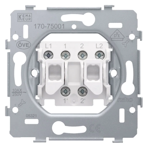 Niko Sokkel dubbele drukknop inbouw groepen drukcontact Druk-/tiptoetscontact 170-75001