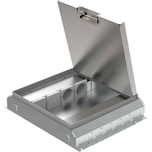 HPL VLOERDOOS INSTORT 50MM 2XWCD 4XM45 RVS T15ZR KLAPDEKSEL