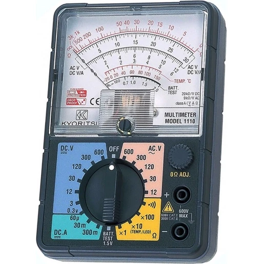 Kyoritsu Multimeter ac/dc + draagtas 600v ac/dc cat iii analoog 011100001a