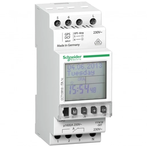 Merten Acti9 ita multifunctionele tijdschakelaar digitaal DIN-rail 230V 1 kanaal 16A AC CCT15910