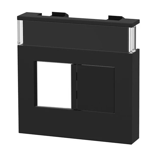 HPL m45 inzetplaat universeel 2 connectoren Label in tussenring inklikbaar zwart 262.2422-3Z