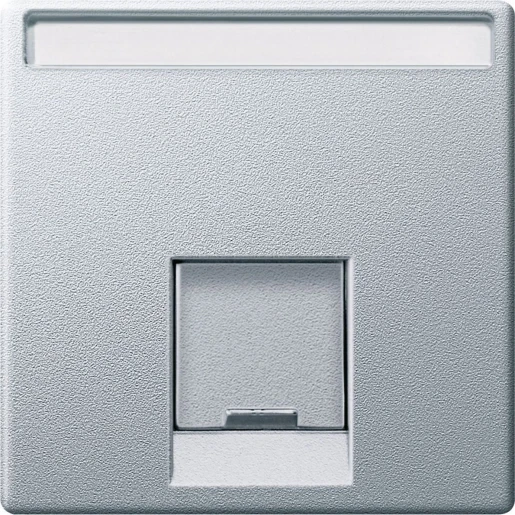 Merten onderdeel/ centraalplaat UAE/IAE Centraalplaat 1 connector Met label aluminium MTN465860