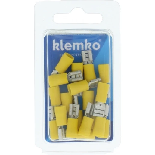 Klemko Blister verpakte Geïsoleerde Vlakstekerhuls 6,3x0,8mm voor 4,0-6,0mm2