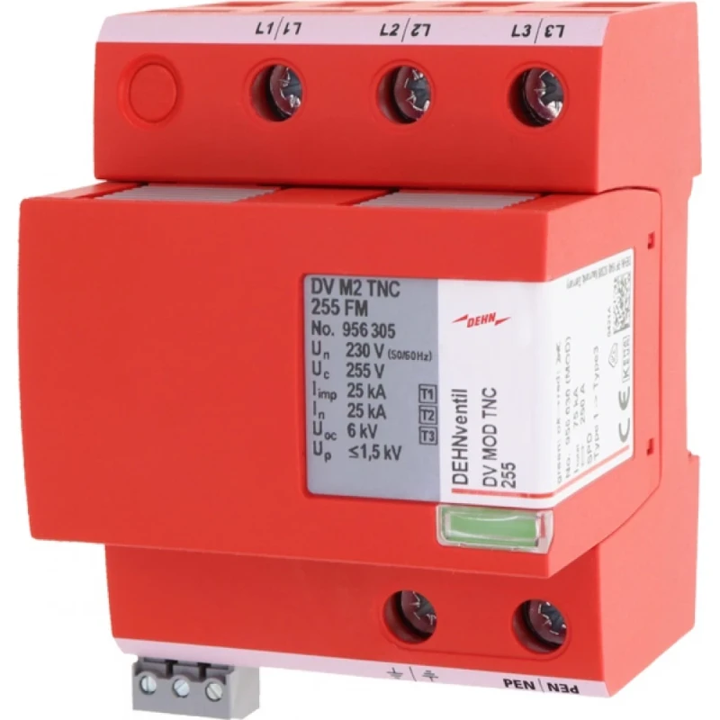 Dehn Combined arrester Type 1+2+3 DEHNventil M2 two-pole f. TN-C systems w remote signalling contact