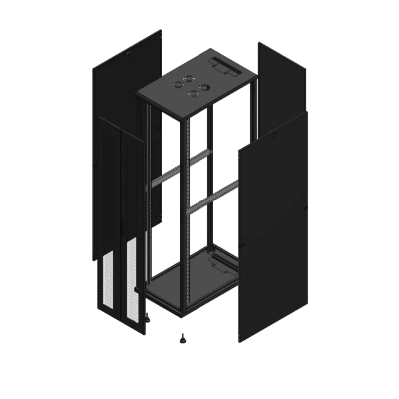 Gigamedia Vloer patchkast AV dubbel PER AR enkel TOL 19" 47HE 600x1000mm Zwart GGM 7047610PPDPTS