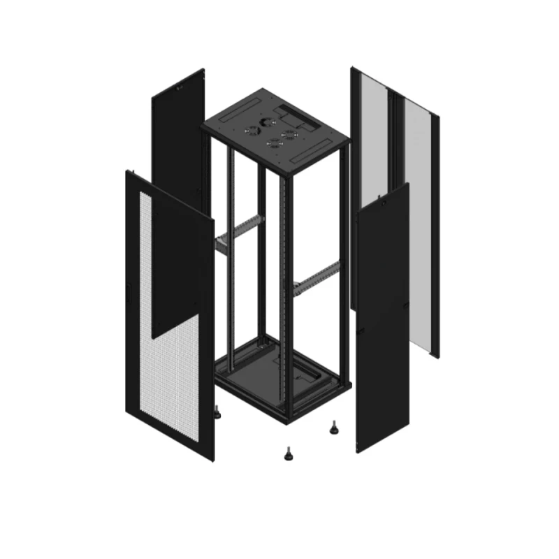Gigamedia Vloer patchkast AV enkel PER AR dubbel VER 19" 42HE 800x600mm Zwart GGM 704286PPSPVD