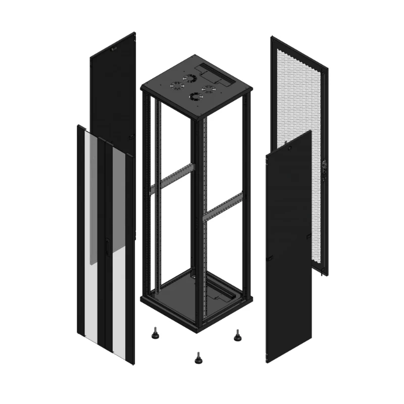 Gigamedia Vloer patchkast AV dubbel VER AR enkel PER 19" 42HE 600x600mm Zwart GGM 704266PVDPPS