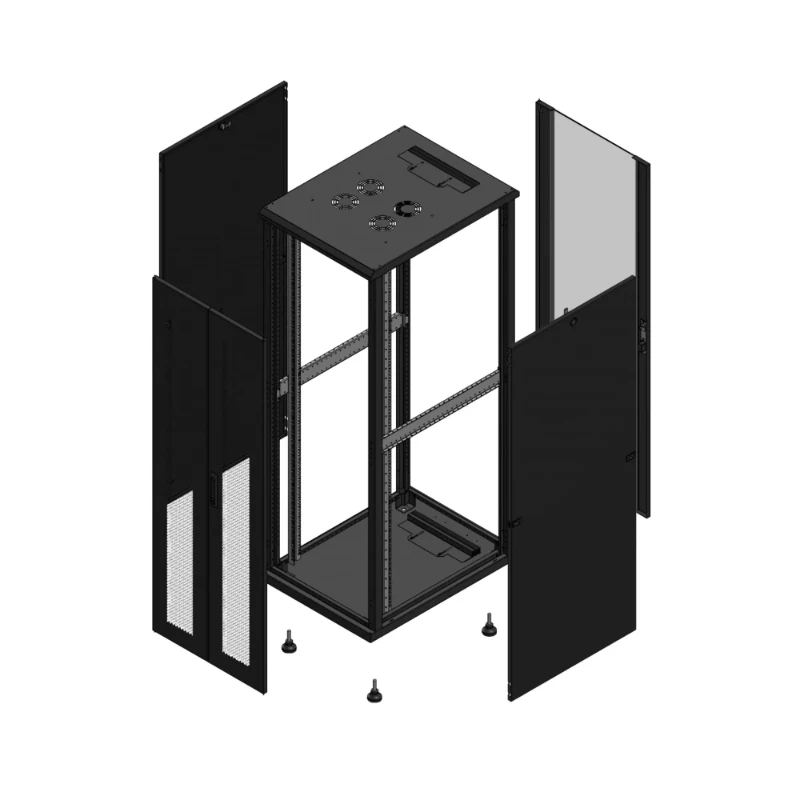 Gigamedia Vloer patchkast AV dubbel PER AR enkel VER 19" 36HE 600x800mm Zwart GGM 703668PPDPVS