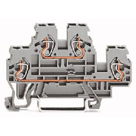 Wago 4-DRAADS KLEM. Verbindingsrijgklem 0,08-2,5mm² eendr. 0,08-2,5mm² meerdr. Grijs